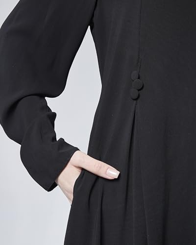 Image of Women's Abaya - Turkish Islamic Maxi Dress, Long Sleeve with Zipper Front - Elegant, and Perfect for Prayer.
