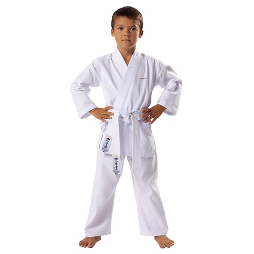 ADDICTION Kids Karate Training Uniform with White Belt – Traditional White Cotton Martial Arts Gi for Boys & Girls, Lightweight & Durable for Training & Competitions