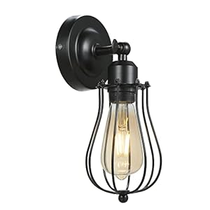 EXCLUZO CalmGeek A C220V-230V 60W Grapefruit Shape Design Wall Mounted Light Vintage Retro Cases Lamp E27 Base Socket lder for Bedroom Loft Living Room tel