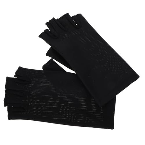 FOMIYES 1 Pair UV Protection Fingerless Gloves for Women Non Slip Driving Cycling Gloves Breathable for Outdoor Sports Activities Comfortable Reusable