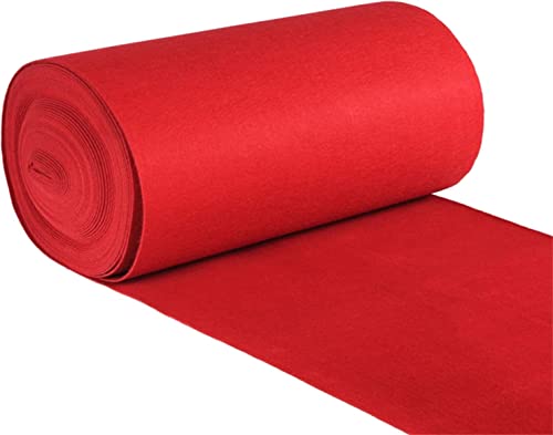 MYOYAY Roter Teppich, 1 x 10 m Läufer Outdoor Teppich Meterware, Red Carpet mit 1 stück Teppich Band für Hochzeit Zeremonie Outdoor Zubehör Party Flur Teppich Cover