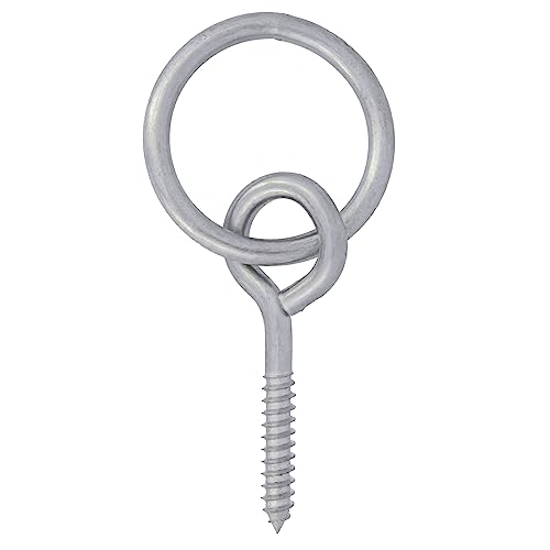 Amig - Ring mit Öse | Ring Ø7 x 50 mm, Haken Ø6,8 x 55 mm | Befestigung zum Anbringen an Wand oder Decke | Schraubspitze | Zum Aufhängen und Befestigen von leichten Gegenständen | Verzinkter Stahl.