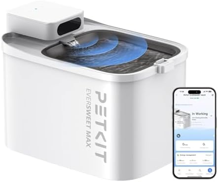 PET~KIT Comedouro para Gatos, Bebedouro sem Fio,Dispensador Autom...