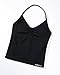 AUROLA Influence Longline Strappy Workout Halter Tops for Women,Removable Cups Padded Bras Impact Gym Yoga Sleeveless Tank Top,Black,S