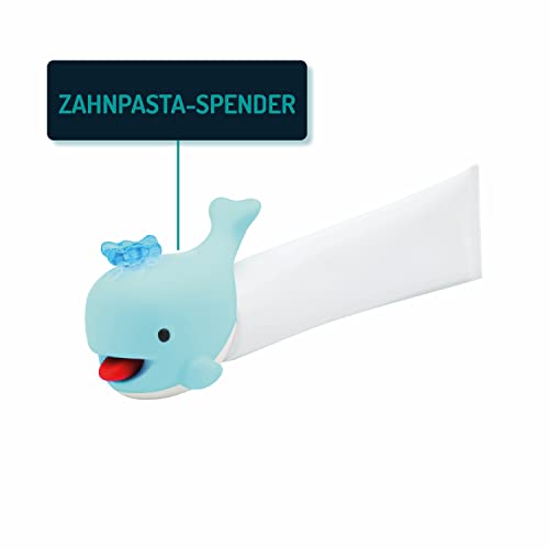 Selbstschließender Zahnpastaspender für Kinder + Zahnpastapresse – Spart Zahnpasta – Trocknet Nicht aus – Zahnpastakappen – für Zahnbürsten – Y-Brush für Kinder