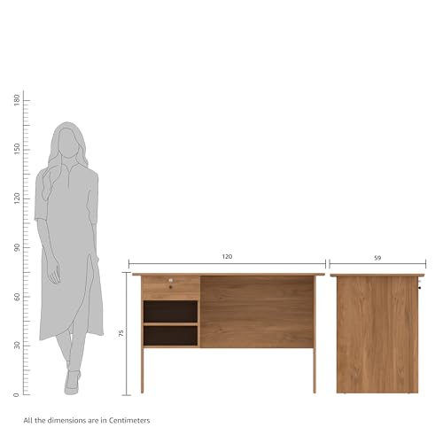 Image of Amazon Brand - Solimo Triumph Engineered Wood Study Table (Walnut Finish)