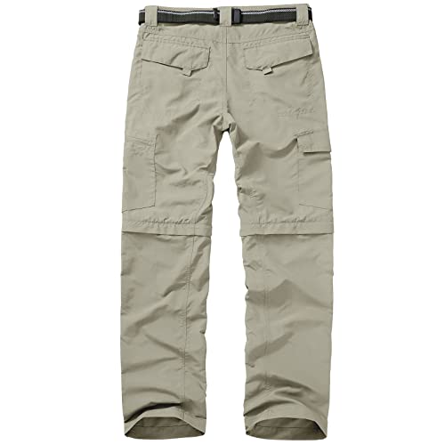 Walking Hiking Trousers Mens, Safari Zip Off Lightweight Quick Dry Convertible Travel Fishing Cargo Breathable Outdoor Pants