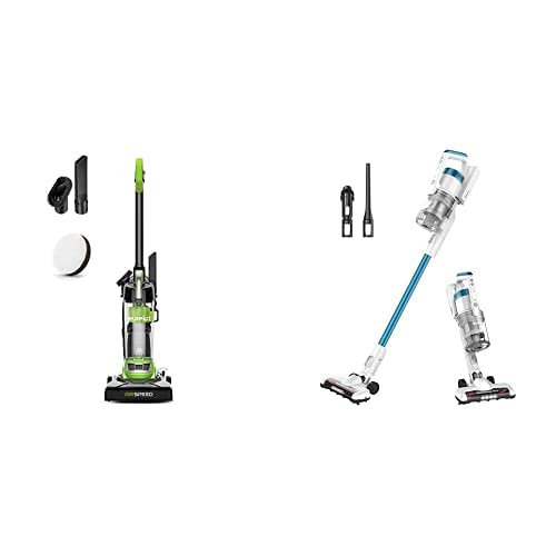 EurekaNEU10AE4 Airspeed Ultra-Lightweight Compact Bagless Upright Vacuum Cleaner NEC180 RapidClean Pro Lightweight Cordless Vacuum Cleaner, Convenient Stick Handheld Vacuum