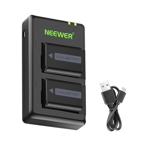 Neewer 2-Pack NP-FW50 Replacement Battery and Dual USB Charger Compatible with Sony ZV-E10, A7, A7R, A7RII, A7II, A7SII, A7S, a3000, a5000, a6000, a6300, a6400, a6500, RX10 Series Camera