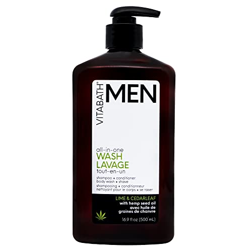 Vitabath Men's Lime & Cedarleaf All-In-One Body Wash Moisturizing Bath & Shower All Over Refresh, Hydrating Cleanser, Shampoo, Conditioner, Soap & Shave For All Skin Types - 16.9 Fl Oz #TOP24