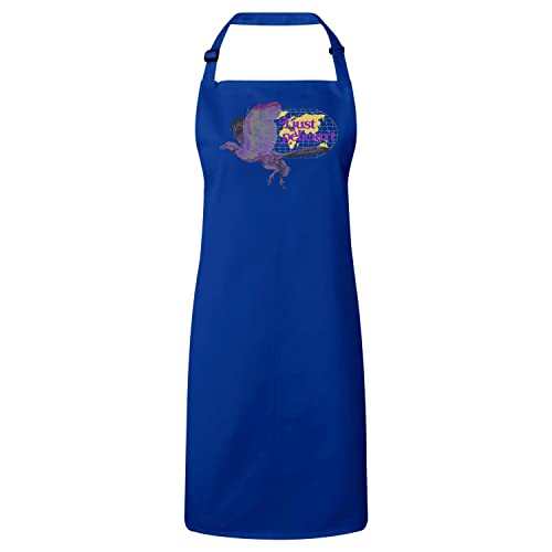 Tablier cuisine bleu avec motif pelican humour vintage et illustration art pour cuisiner