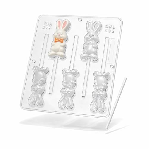 Candy Molds N More Easter Bunny Lollipop Chocolate Candy Mold 882 Plastic 5 Cavity