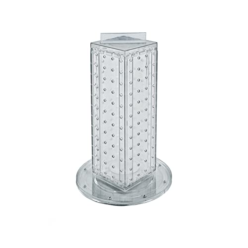 Azar Displays 700220-CLR Pegboard 4-Sided Revolving Counter Display, Clear Translucent Color