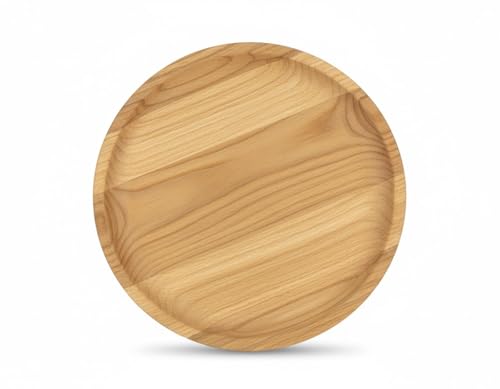 Plato de Madera Artesanal para Pulpo á Feira (20 cm) – Diseño Tradicional Gallego con Leve Concavidad – Madera Natural Premium para Pulpo, Tapas y Quesos – Base Rústica, Ecológica y Hecha a Mano