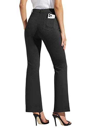 Willit 30" Women's Yoga Dress Pants Bootcut Stretch Work Slacks Office Business Casual Pants Belt Loops 4 Pockets Regular Charcoal Dark Grey L - image 2