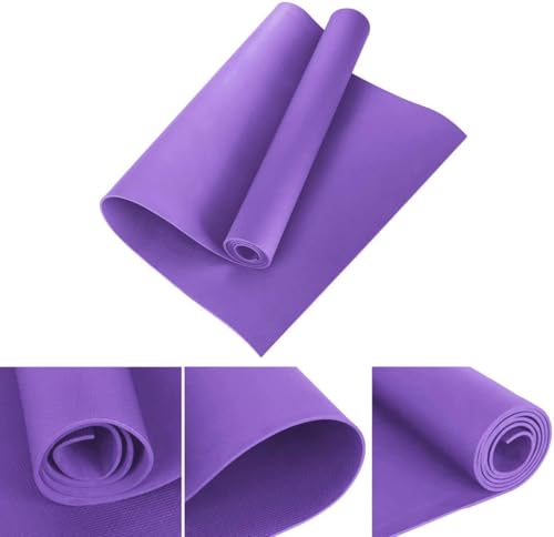 Image of Yoga Mat Gym Workout 4mm Thick, Anti-Slip, Eco-Friendly, Exercise, 4mm Thick, Lifelong Yoga Mat (4MM,) (Purple, 4 mm)