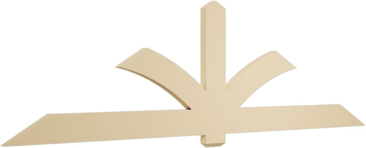108"W x 31 1/2"H x 2"D x 6"F, 7/12 Pitch, Redmond Signature Urethane Gable Bracket, Primed Tan