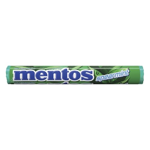 Image of Mentos Candy Chewy Mint Rolls, Spearmint, Non Melting, Party, Concessions, Non Melting, 14 Pieces (Bulk Pack of 15)