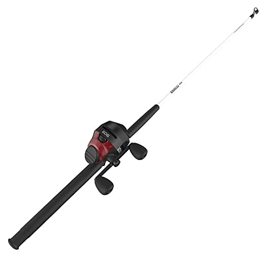 Zebco 606 Spincast Reel and Fishing Rod Combo, 6-Foot 6-Inch 2-Piece Fiberglass Fishing Pole with EVA Handle, Size 60 Reel, Quickset Anti-Reverse Fishing Reel, Right-Hand Retrieve, Black/Red