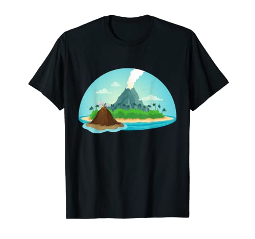Dos erupciones de volcán lava Magma en Hawaii Indonesia & Tokio Camiseta