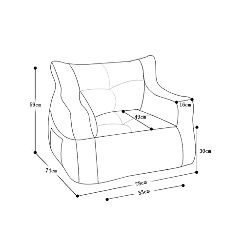 Hwoek Sofa Lazy Sack - Ultra Soft Bean Bags Chairs W/Footstool Lounger Seat Bean Bag Cover Soft Beanbag Chair (No Filler) Stuffed Memory Foam Lounger Seat Bean Bag Cover,Sky Blue #TOP1