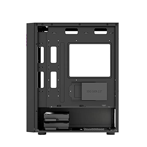 Image of Circle Elegantor X5 ARGB with 120 mm 4 RGB Fans, Front /Right - Tempered Glass, Water Cooling Support 120 /240 /360 mm, 325 mm Graphics Card, 160 mm CPU Cooler Height, 2 HDD /SSD