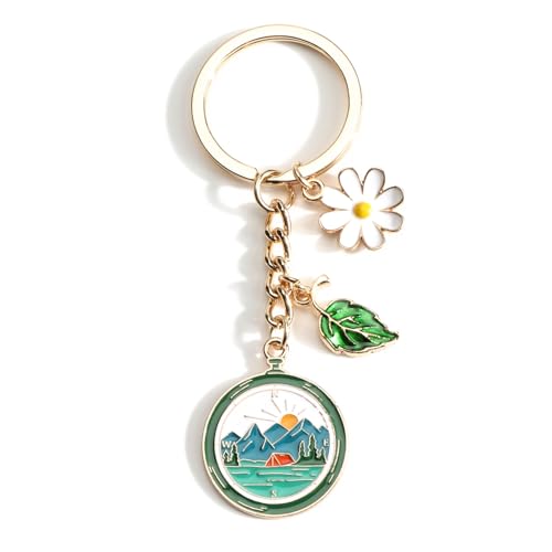 MUCOOS Camping Keychain Mountain and Lake Charm Natural Scenery Keycharm