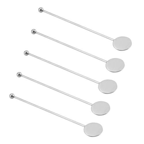 SOIMISS 5 piezas Palitos Agitadores de Acero Inoxidable para Leche y Cócteles Cucharas Largas para Polvo de Leche y Bebidas Utensilios de Menaje para Cocina Bares Cafeterías y