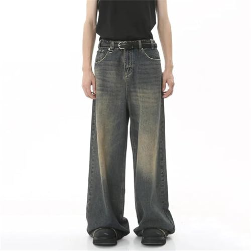 Men's Casual High Waist Wide Leg Jeans Pants Classic Vintage Straight Jeans with Pockets2