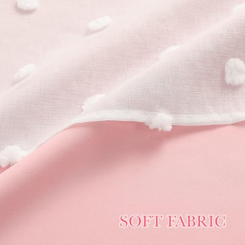 Image of PONY DANCE Pink Curtains for Living Room 96 Inches Long, 52W x 96L