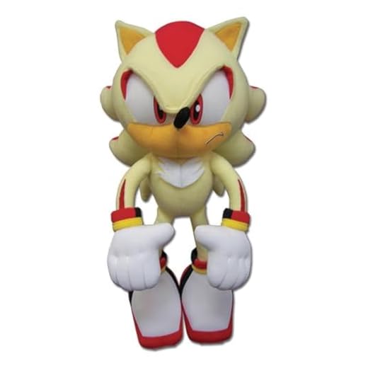 GE Animation Great Eastern GE-52631 Sonic The Hedgehog Super Shadow Stuffed Plush, 12"