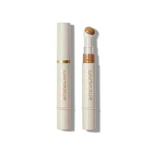 SHEGLAM Complexion Boost Concealer Sponge-Head Applicator Matte Liquid Concealer Long Lasting Brightening Color Corrector Weightless All-Day Long Lasting Hydrating Concealer-Caramel