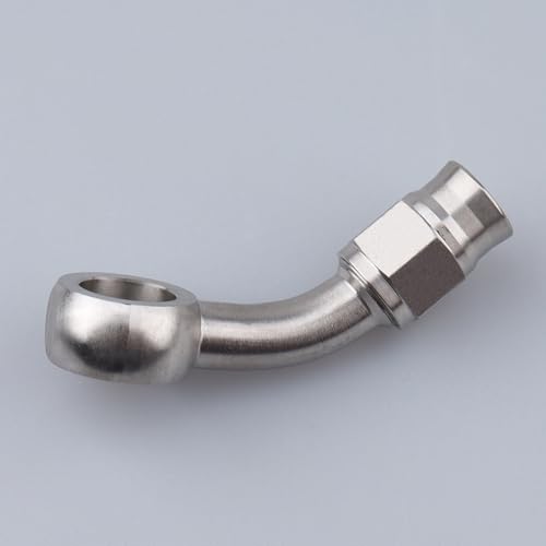 Image of AC PERFORMANCE 3AN to 10.2mm Banjo 45 Degree Brake Hose Fitting Stainless Steel