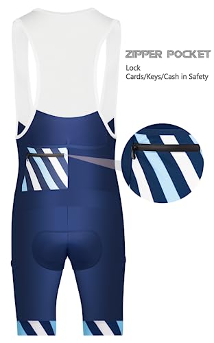 CEROTIPOLAR Babadores de ciclismo masculinos, short longo para ciclismo UPF50+, Azul-marinho - 3, G