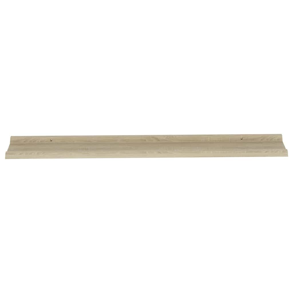 Estantería de pared, 4 unidades, roble Sonoma, MDF, 115 x 9 x 3 cm, para salón, dormitorio, cocina, pasillo, baño, estudio, ahorro de espacio para almacenamiento y decoración