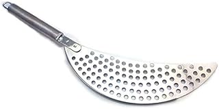 LQMILK Pan Strainer, Stainless Steel Strainer Pot with Handle Heavy Duty, Half Moon Resistance Pot Strainer for Kitchen pots, Multi-Purpose Food Drainer, Resistance Calm Drainer