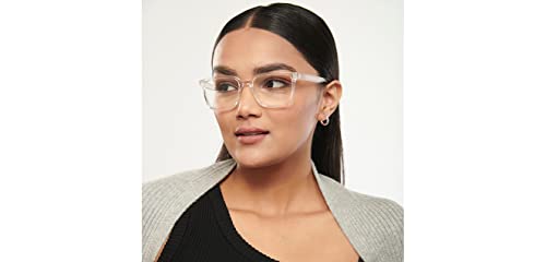 Image of LENSKART AIR Classic (Durable, Flexible and Light-Weight) Zero Power Bluecut and Antiglare Computer Eyeglasses | Transparent Rectangular Full Rim | For Men and Women | Medium | LA E15019