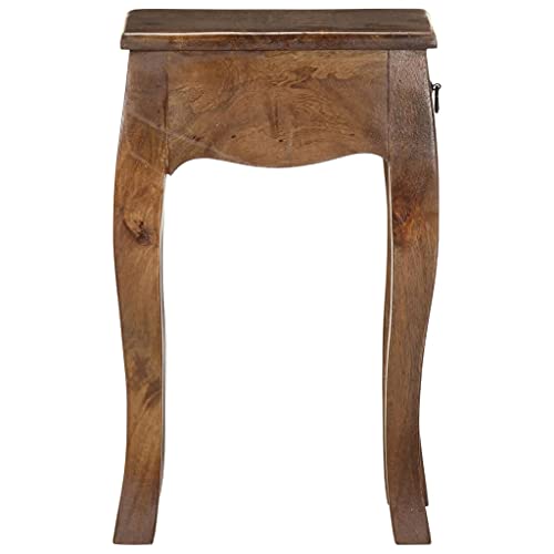 Mesas de noche de madera maciza de mango de 28x28x46 cm para dormitorios compactos 5
