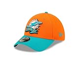 New Era Miami Dolphins NFL 2022 Sideline Orange Turquoise 39Thirty Stretch Cap - M - L