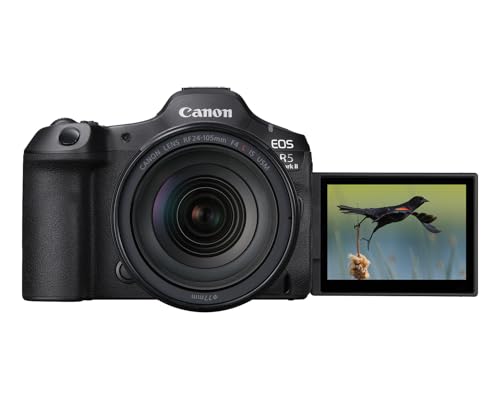 Canon EOS R5 Mark II Mirrorless Camera with RF24-105mm F4 L is USM Lens, Full-Frame Back-Illuminated Sensor, 45MP, 8K Video, Photography and Video, Hybrid Camera, Black