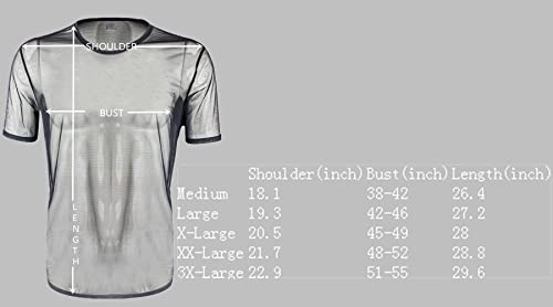 Sexy Mesh Fitted T Shirts For Men Breathable Cooling Black See Thru Sheer Short Sleeve Muscle Tee Top Undershirt Size Xl #TOP2
