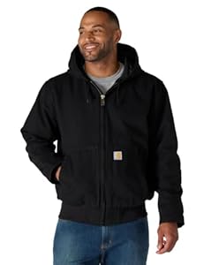 Carhartt, Herren, Weite, isolierte Freizeitjacke aus ausgewaschenem Segelleinen, Schwarz, XXL
