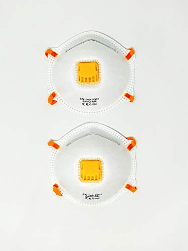 Preisvergleich Produktbild FFP2 High Performance Gesichtsmaske, luftgetragene Partikel, Anti-Staub, Anti-Verschmutzung, Atemschutzbecher, belüftet, höherer Schutz als chirurgische Gesichtsmaske, 2 Stück