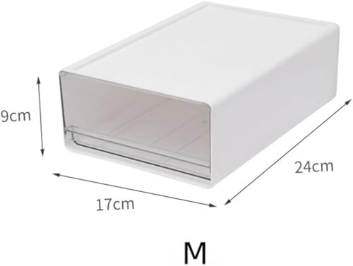 Riazdiw デスクトップ透明収納ボックス 引き出し式 スタッキング可能 ファイル収納 文房具オーガナイザー オフィス 寝室 学習机対応 コンパクト収納 (Mサイズ2本) [3]