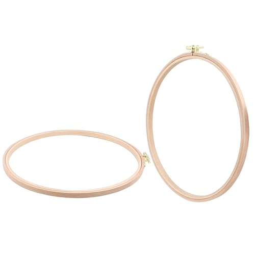 Image of Murtenze 9 inch Embroidery Hoop Round Beech Wood Cross Stitch Hoop, Hand Embroidery and Cross-Stitch Tools for DIY Embroidery Floss Starter of Sewing Art Kits Crafts(2 Pack)