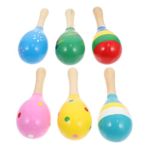 Generic 木製ミニマラカス10個フィエスタマラカス音楽手シェーカー木ガラガラシェーカーsandhammerおもちゃ音楽玩具塗装カラフルなパーティー好意