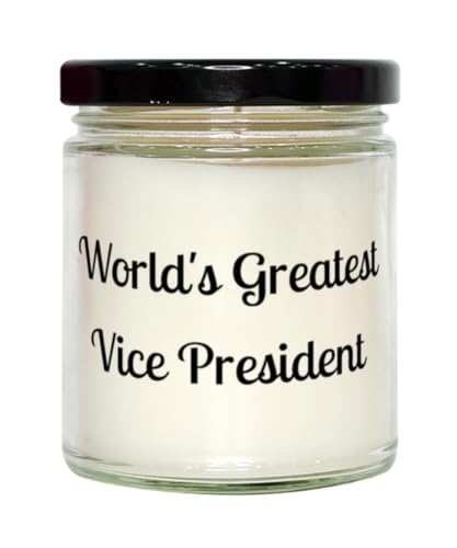 OrangePieces New Vice President Scent Candle, World's Greatest Vice President, Love for Friends from Team Leader, 9oz, White