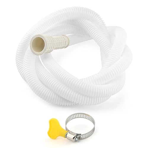 Rinelavie Dehumidifier Drain Hose with Cuttable Rubber Adapter and Connect Clamp, Air Conditioner Drain Hose, Universal Flexible AC and Dehumidifier Replacement Hose(Color:2m/6.56ft)