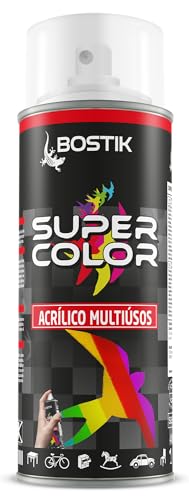 Bostik SUPER COLOR TRANSPARENTE BRILLANTE, Pintura en Spray Acrílica para Uso Profesional y Doméstico, Multiusos, Secado Rápido, Acabado Brillante, Interior y Exterior, Bote 400 ml