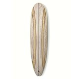 Surfboard Longboard Wall Decoration Décor - Hangs Vertical or Horizontal – Glossy Surface Like a Real Surfboard – Beach House, Coastal Living, Tropical Beach Theme – 66 inches Long Lightwood